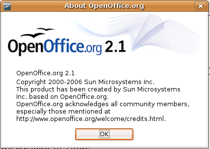 open office. OpenOffice 2.1 on Ubuntu